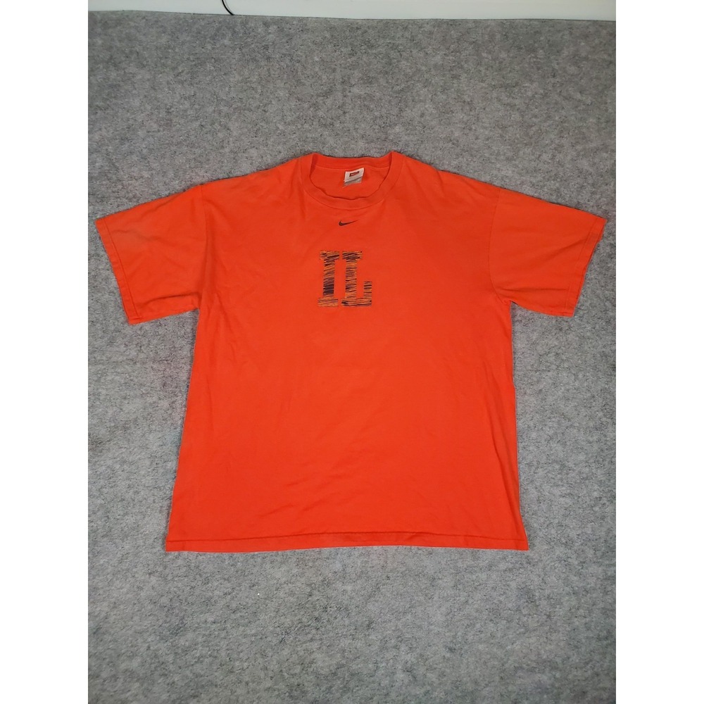Vintage Nike Illinois Fighting Illini T-Shirt Center Swoosh Size XL Big Logo